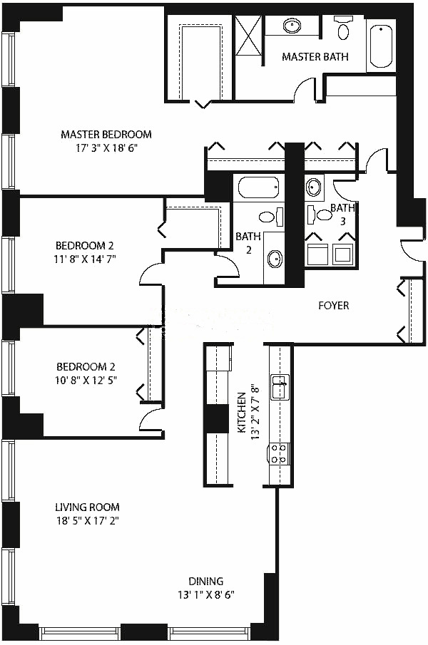 474 N Lake Shore Drive Floorplan - 01, 04 Tiers