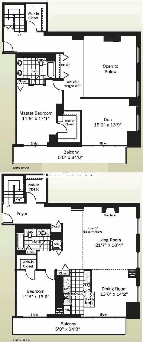 545 N Dearborn Floorplan - 01, 04 Duplex Tiers