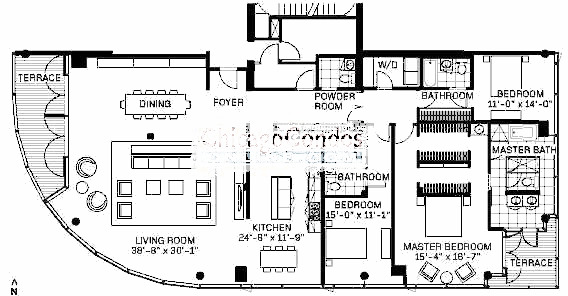 600 N Fairbanks Floorplan - Penthouse 01 Tier*