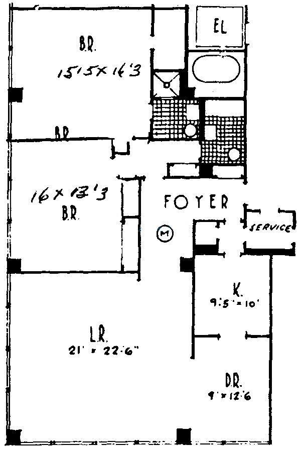 860 N Lake Shore Drive Floorplan - M Tier