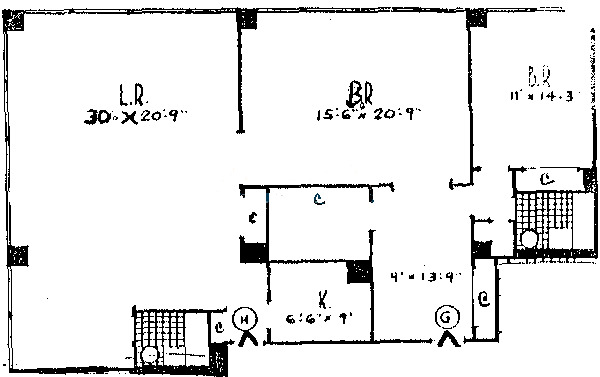 860 N Lake Shore Drive Floorplan - G & H Tier