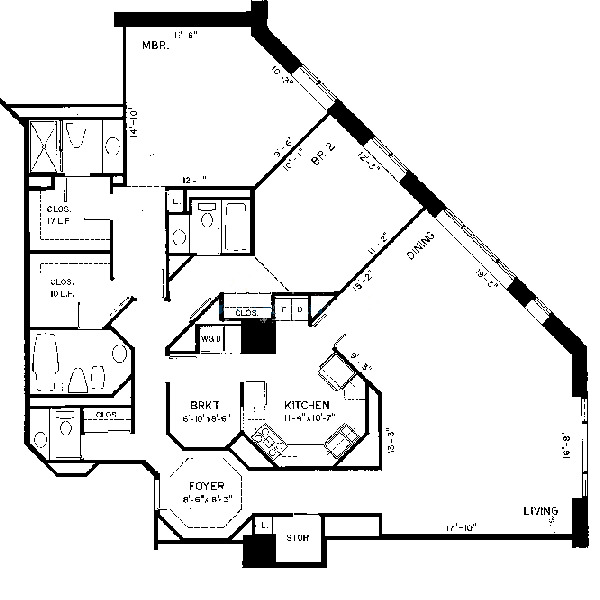 950 N Michigan Floorplan - B Tier*