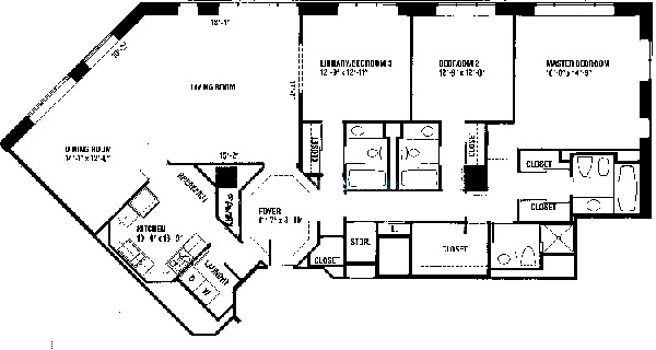 950 N Michigan Floorplan - C Tier*