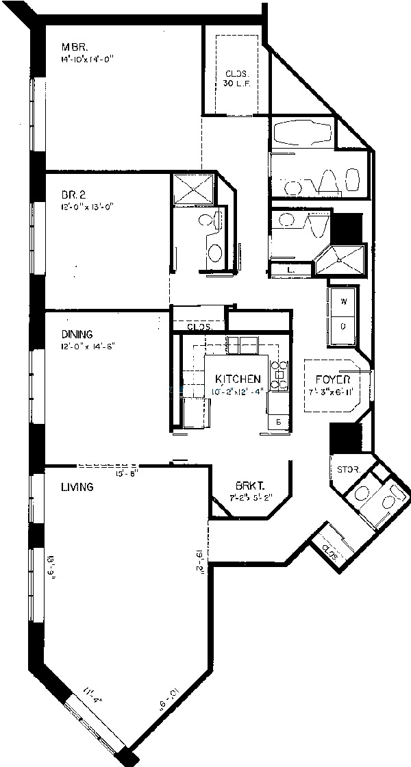950 N Michigan Floorplan - F Tier*