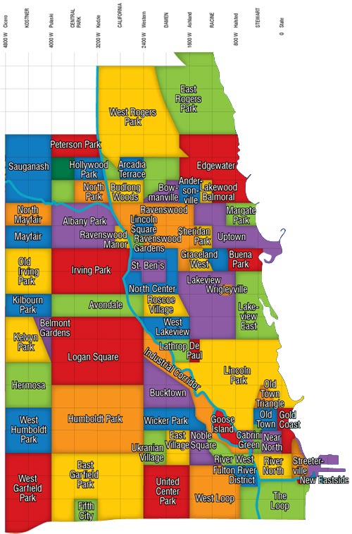 Chicago Area Map With Suburbs Chicago Neighborhood Map | Dream Town Realty
